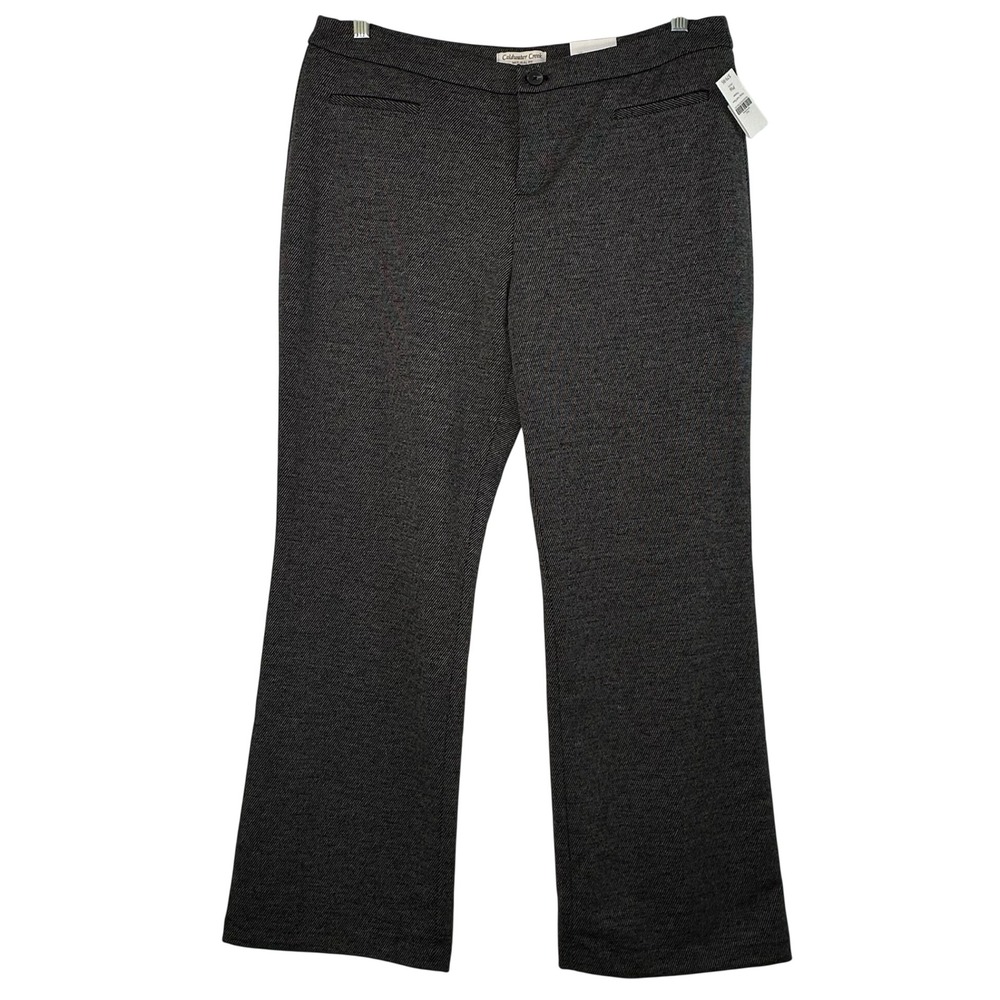 Coldwater Creek Natural Fit Ponte Twill Flare Trouser P16 Charcoal Gray NEW